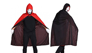 Reversible Hooded Halloween Cloak - 4 Sizes