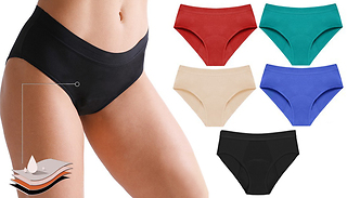 1 or 3-Pack of Leak-Proof Bamboo Period Pants - 7 Sizes & 5 Colours