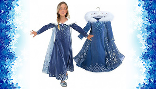 Ice-Princess Dress With Sparkling Cape - 6 Sizes