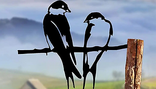 Pair of Metal Swallow Silhouette Garden Ornament