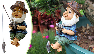 Mini Fishing Garden Gnome Decoration