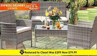 4-Seater Rattan Garden Furniture Set