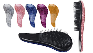 1 or 2 Sparkly Smoothing Anti-Static Hair Brush - 5 Colours