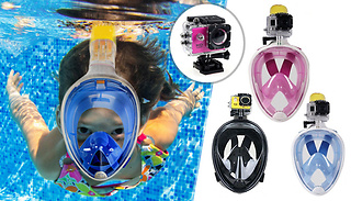 Snorkel Mask with GoPro Compatible Mount & Optional 1080p Camera - 4...