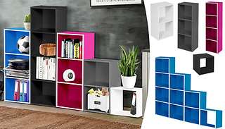 1-4 Tier Wooden Bookcase Cube Storage Unit - 2 Colours