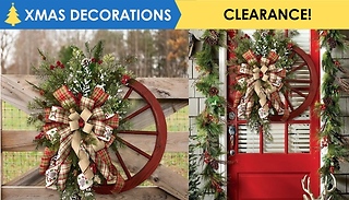 Wooden Christmas Wheel Door Decoration - 2 Sizes
