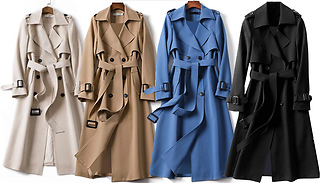 Women's Casual Longline Trench Coat - 5 Colours & Sizes