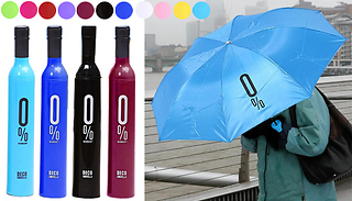 Wine Bottle Styled Folding Umbrella - 11 Colours