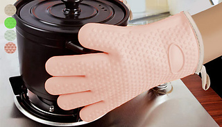 1 or 2 Double Layer Heat-Resistant Oven Gloves - 4 Colours