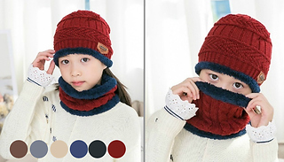 Kids' 2-in-1 Hat & Scarf Set - 6 Colours