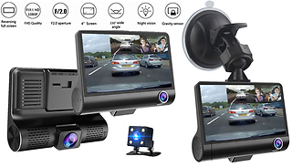 Triple Vision Dash Cam with Optional 32GB SD - Front, Rear & Interior ...