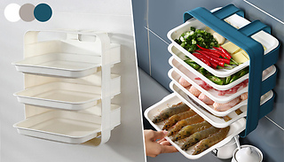 3 or 6-Layer Wall-Mounted Kitchen Organiser - 3 Colours