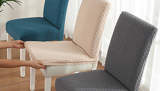 1, 2, 4, or 6 Solid Colour Elastic Chair Cover - 9 Colours