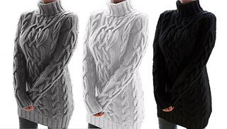 Cable-Knit Turtle Neck Jumper - 3 Colours & 4 Sizes
