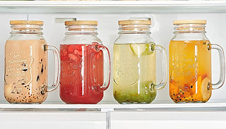 Bamboo Lid Mason Jar Cups & Straw Set - 2 Sizes