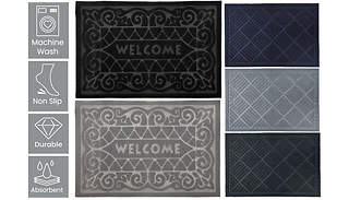 Crosshatch Non-Slip Door Mat - 2 Designs & 2 Colours
