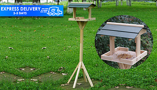 Traditional Wooden Garden Bird Table
