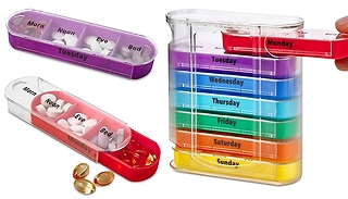 1 or 2 Weekly 28-Grid Medicine Pill Organiser Cases