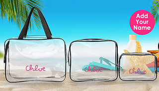 3-Piece Personalized Transparent Storage Bag Set