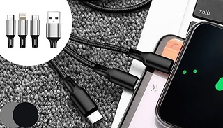 3-in-1 USB Fast-Charging Cable - 2 Colours 