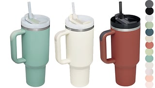 1200ml Stainless Steel Insulating Tumbler With Straw - 13 Colours