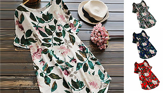Women's Floral Print Dress - 5 Sizes & 4 Colours