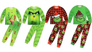 Kid's Christmas Green Grouch Pyjamas - 5 Sizes & 4 Styles