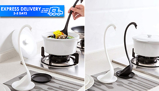 1 or 2 Swan Serving Spoons & Stand - 2 Colours