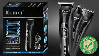 3-in-1 Waterproof Electric Cordless Hair Clipper, Trimmer & Razor