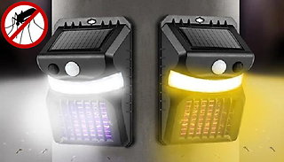 1 or 2 Solar Mosquito Zapper Motion Sensor Outdoor Wall Lights