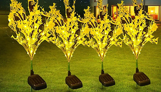 2 or 4 Solar Canola Flower Outdoor Lights