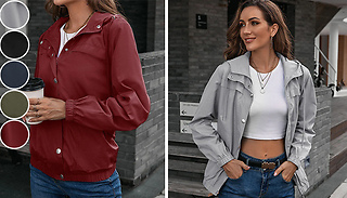 Women's Waterproof Hooded Windbreaker Jacket - 5 Colours & 5 Sizes