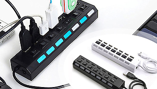 7-Port Universal USB Charging Station - 2 Colours