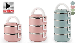 Multi-Layer Insulated Stainless Steel Lunch Box - 5 Colours