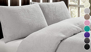 Super Soft Teddy Bear Duvet Bedding Set - 3 Sizes & 8 Colours