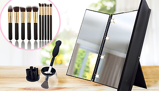 Hollywood LED Mirror with Optional Make-Up Brushes & Make-Up Brush Cle ...