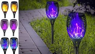 1-8 Solar LED Flickering Flame Torch Lights – 4 Colours