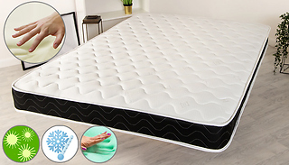 Hybrid Black Border Memory Sprung Mattress - 5 Sizes