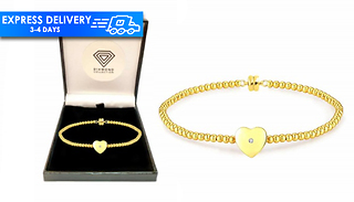 Gold Plated Diamond Heart Magnetic Clasp Bracelet