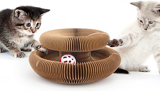 3-in-1 Cardboard Doughnut-Shaped Cat Scratcher