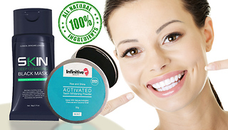 Charcoal Teeth Whitening Powder and Blackhead Peel-Off Mask Set