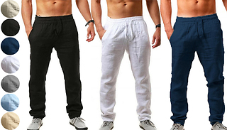Men's Comfy Elastic Waist Trousers - 7 Colours & 5 Sizes