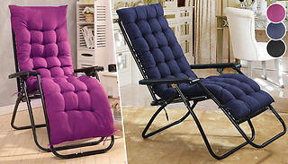 Sun Lounger Cushion Pad for Garden Recliner Chair - 5 Colours
