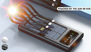 Next Gen Dual USB Solar Power Bank With Flashlight - 10000 mAh