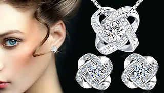 4-Leaf Clover Necklace and Earring Jewellery Set