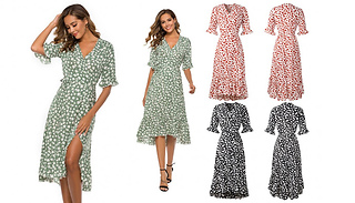Ruffle Floral Dress - 4 Colours & 4 Sizes 