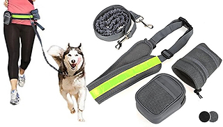 4-Piece Running Hands-Free Dog Lead Set - 2 Colours