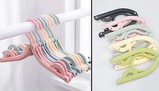 10-Pack Folding Clothes Hangers - 5 Colours