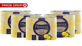 18, 45, or 90 Rolls Phoenix Quilted 3 Ply Lemon Fragranced Toilet Roll ...