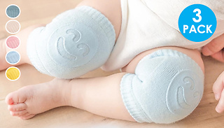 3 x Pairs of Non-Slip Baby Crawling Knee Pads - 5 Colours